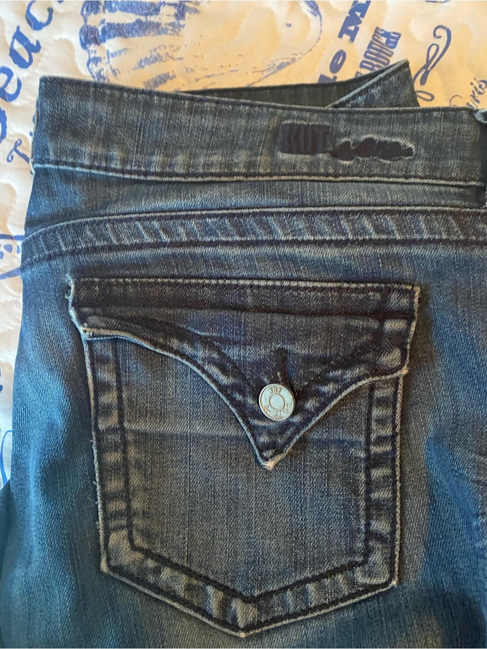 Kut from the Kloth Straight Leg Jeans in Dark Blue Wash
